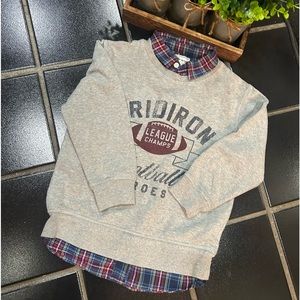 🔥Kids Place Est. 1989 Sweatshirt with Plaid attached under shirt